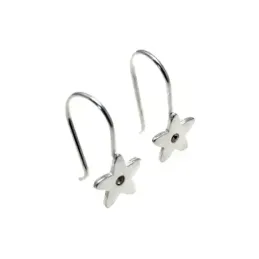 Pendientes plata ley 925m estrella 8mm. piedra blanca [AB2716]