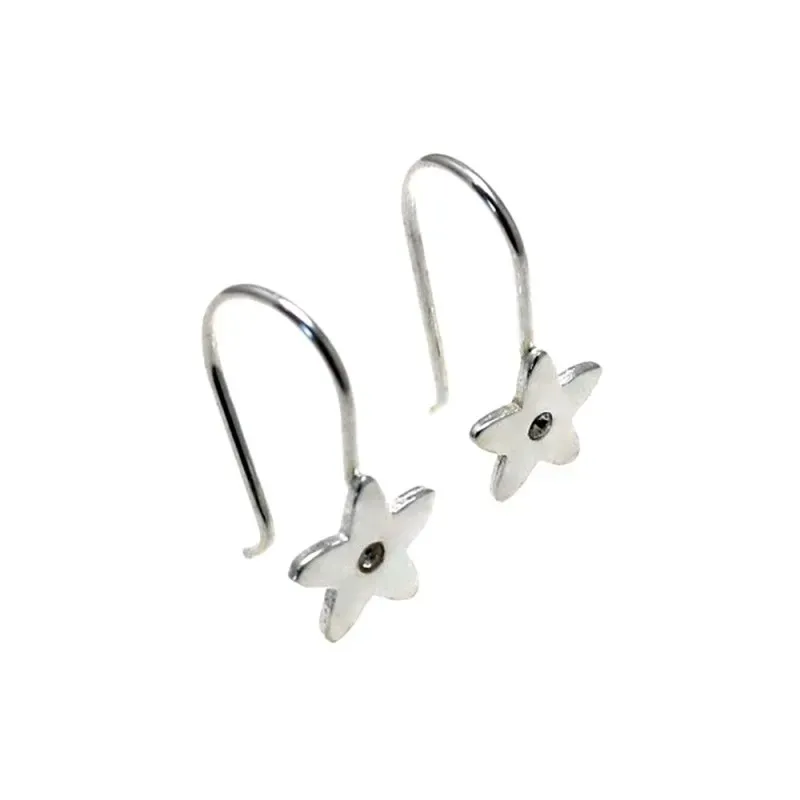 Pendientes plata ley 925m estrella 8mm. piedra blanca [AB2716]