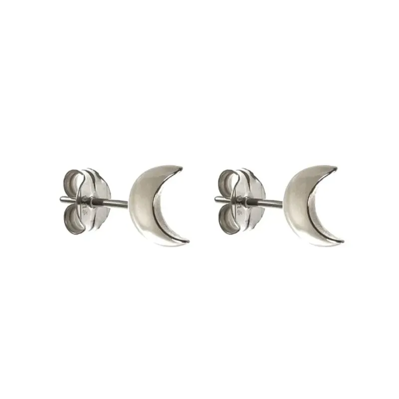 Pendientes plata Ley 925m motivo luna [AB4304]