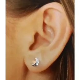 Pendientes plata Ley 925m motivo luna [AB4304]