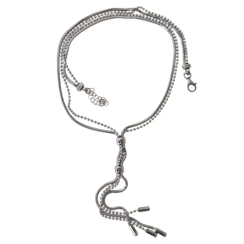 Juego plata Ley 925m pulsera gargantilla [AB0876]