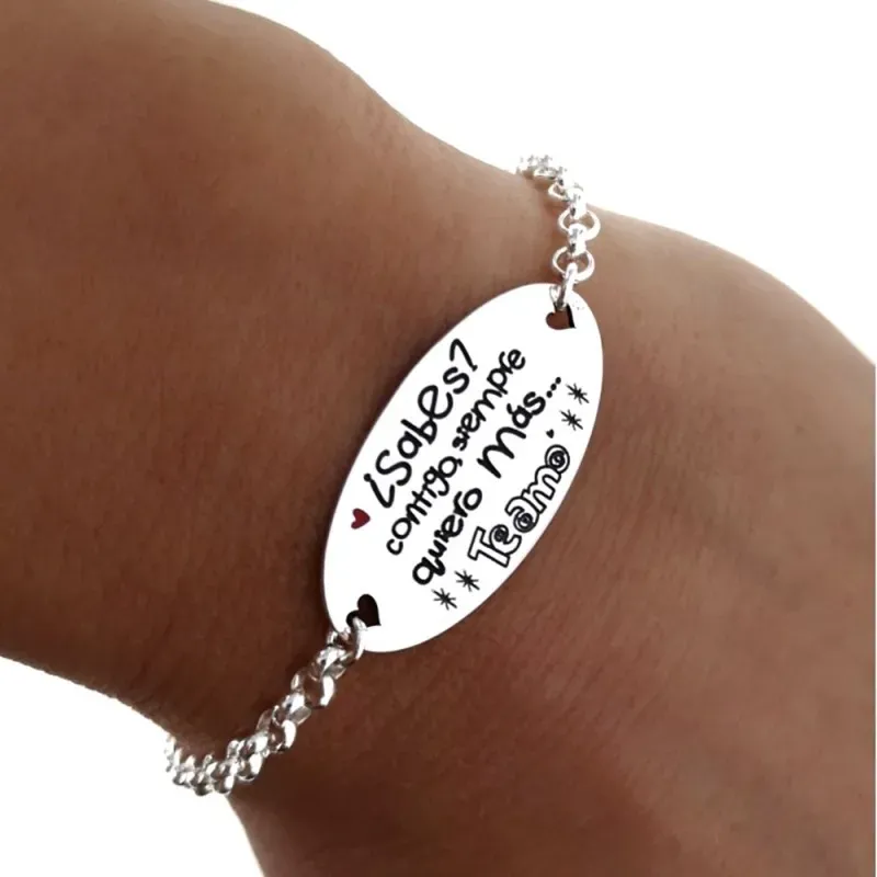 Pulsera plata Ley 925m 17.5cm. cadena rolo chapa corazones [AB5367GR]