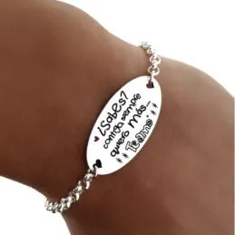 Pulsera plata Ley 925m 17.5cm. cadena rolo chapa corazones [AB5367]