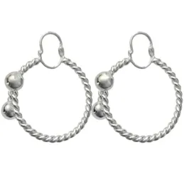 Pendientes plata Ley 925m aro tonisa bolas 7mm. [AB1172]