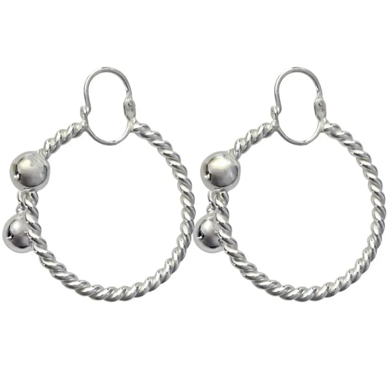 Pendientes plata Ley 925m aro tonisa bolas 7mm. [AB1172]