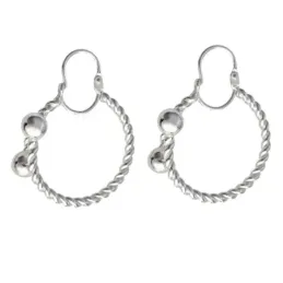 Pendientes plata Ley 925m aro tonisa bolas 6mm. [AB1173]