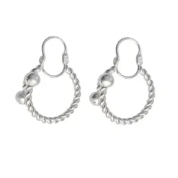 Pendientes plata Ley 925m aro tonisa bolas 5mm. [AB1174]