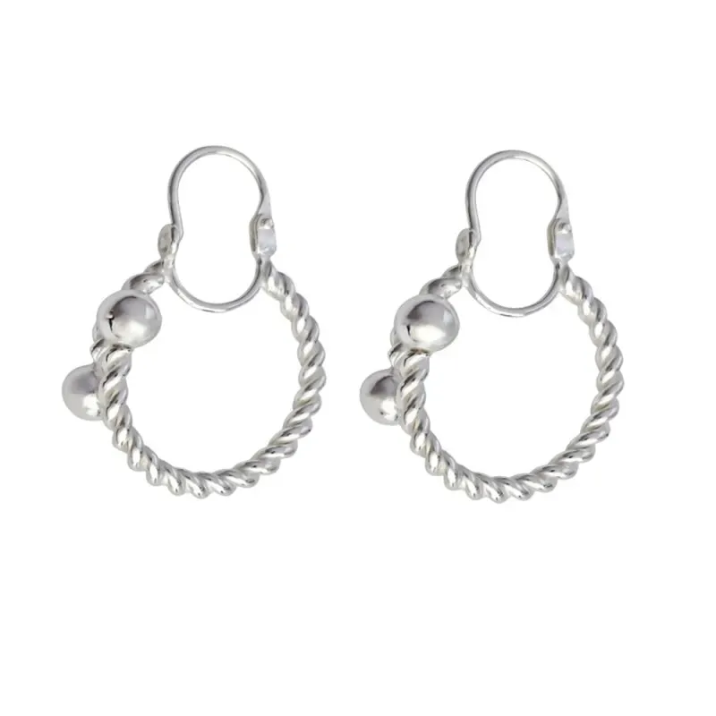 Pendientes plata Ley 925m aro tonisa bolas 5mm. [AB1174]