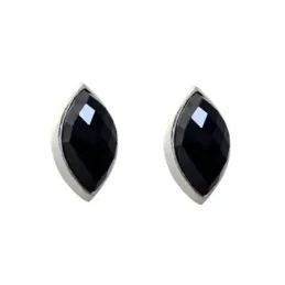 Pendientes plata ley 925m ovalado piedra ónix [AB2529]