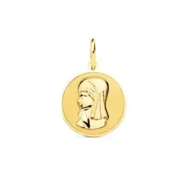 Medalla oro 18k Virgen Niña 14mm. [AB3772]