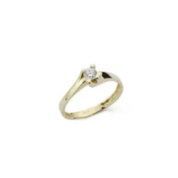 Solitario en Oro de 18k con circonita de 5 mm. en el centro con garra