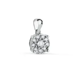 Colgante en Oro Blanco de 18k con 6.5mm. con diamantes de laboratorio
