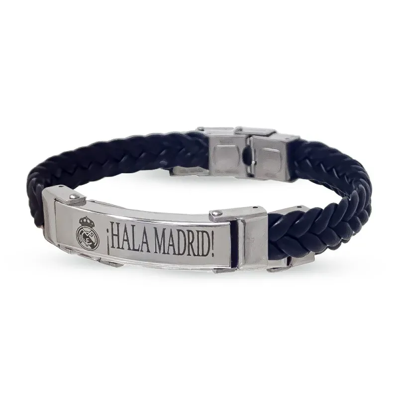 Pulsera Acero Inoxidable 316L 23 cm. Real Madrid esudo mensaje ¡HALA