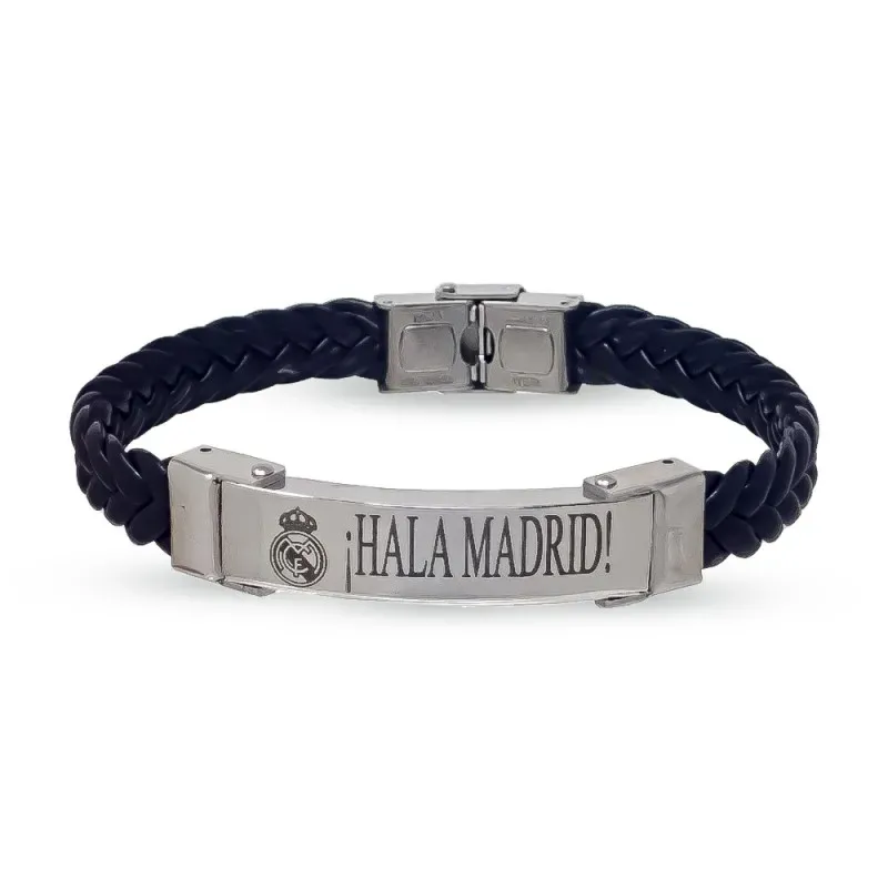 Pulsera Acero Inoxidable 316L 23 cm. Real Madrid esudo mensaje ¡HALA