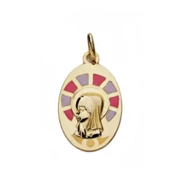 Medalla oro 9k Virgen Niña 21mm. [AA0756]