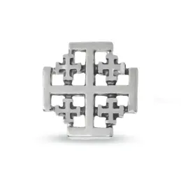 Cruz de Jerusalén Pin en Plata Ley 925m macizo con 17 mm. cierre tras