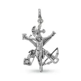 Cristo de la Legión Colgante en Plata de Ley 925m con 30 mm. macizo