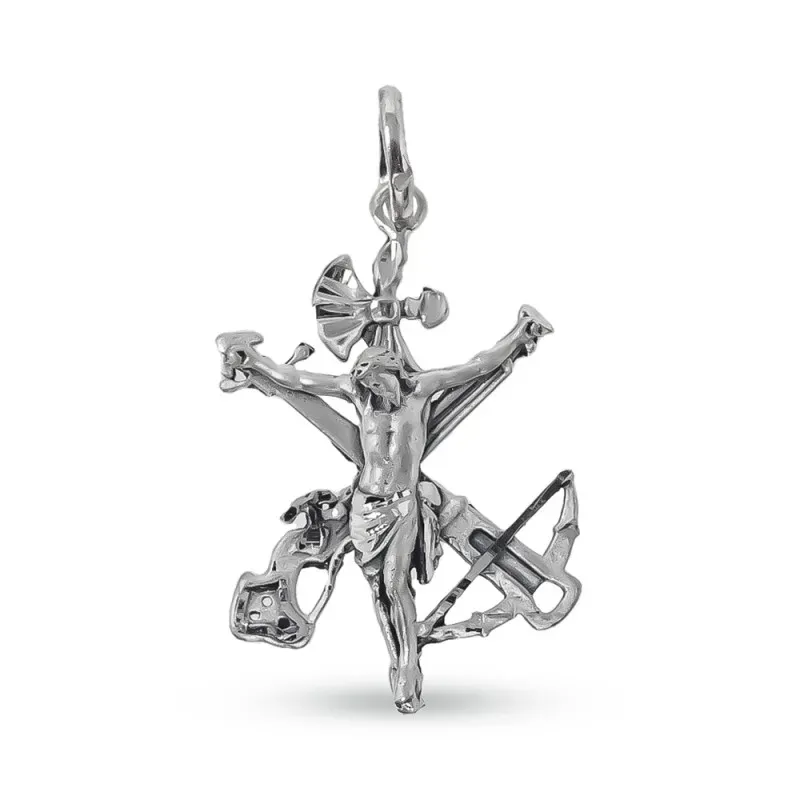 Cristo de la Legión Colgante en Plata de Ley 925m con 30 mm. macizo