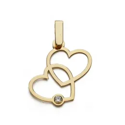 Colgante corazones oro 9k 20mm. [AA0740]