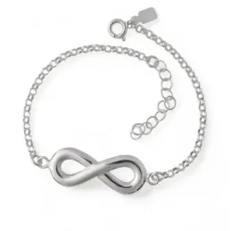 Pulsera plata ley 925m cadena rolo infinito [AB0151]