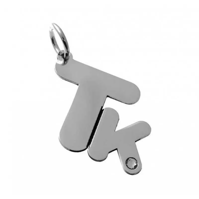 Colgante plata ley 925m TK 25mm. piedra blanca [AB2713]