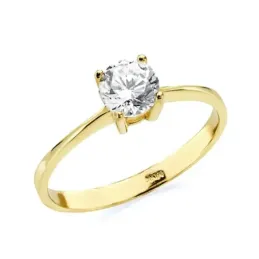 Sortija oro 18k motivo garras circonita 5mm. [AB3305]