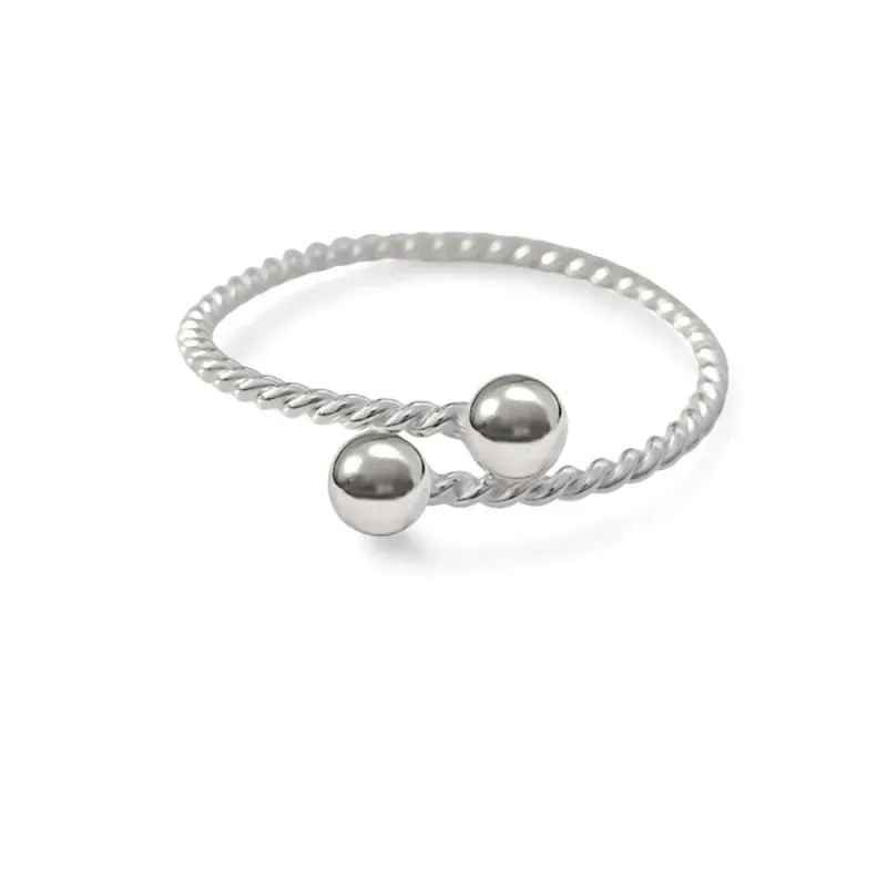 Pulsera plata Ley 925m tonisa infantil bolas 8 mm. [AB4269]