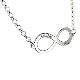 Pulsera plata Ley 925m motivo infinito 18cm. cadena rolo [AB6256]