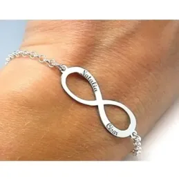 Pulsera plata Ley 925m motivo infinito 18cm. cadena rolo [AB6256]