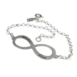 Pulsera plata Ley 925m motivo infinito 18cm. cadena rolo [AB6256]