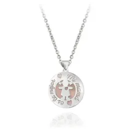 Gargantilla plata Ley 925m rodiada MI MAMÁ ES LA MEJOR 38.5cm. niña base piedra rosa translúcida