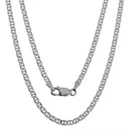 Cadena plata ley 925m lisa 50cm. marina martilleada 0.60mm. [AB0418]