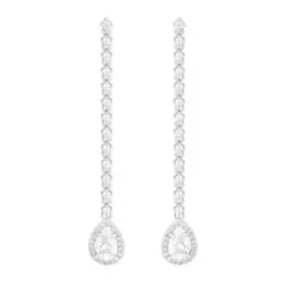 Pendientes Largos en Plata de Ley 925m con 47 mm. con circonitas comb