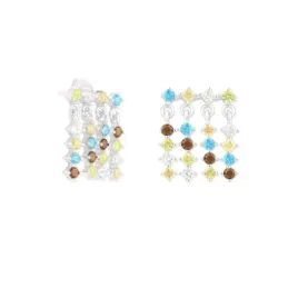Pendientes en Plata de Ley 925m con 15 mm. circonitas color de 2 mm.
