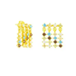 Pendientes en Plata de Ley 925m chapados en oro con 15 mm. circonitas