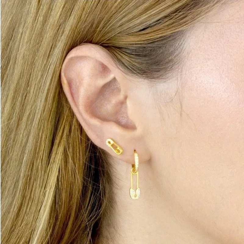 Aros Pendientes en Plata de Ley 925m chapados oro con 12 mm. detalle