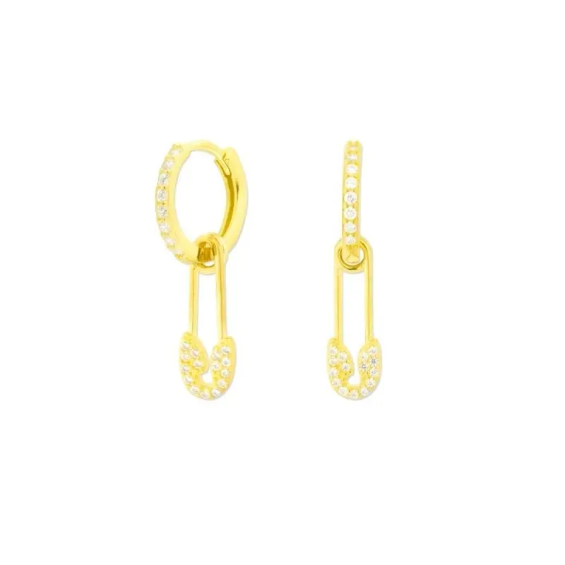 Aros Pendientes en Plata de Ley 925m chapados oro con 12 mm. detalle