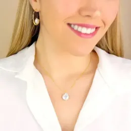 Aros Pendientes en Plata de Ley 925m chapados oro 32 mm. ondulados de