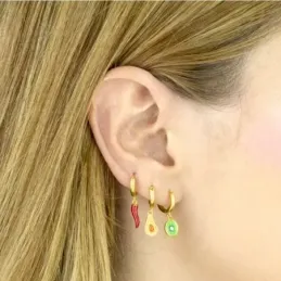 Aros Pendientes en Plata de Ley 925m chapados oro 10 mm. de diámetro