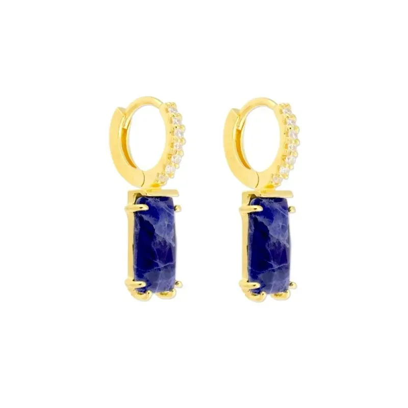 Aros Pendientes Plata Ley 925m chapados oro diámetro 10 mm. piedra so