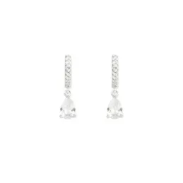 Aros Pendientes en Plata de Ley 925m con 18 mm. aro de 11 mm. circoni