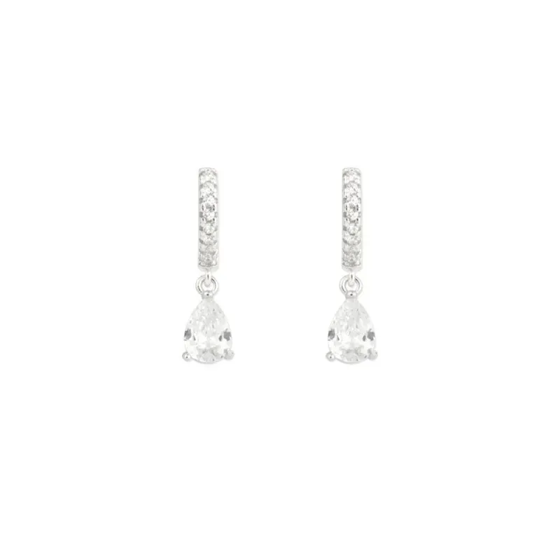 Aros Pendientes en Plata de Ley 925m con 18 mm. aro de 11 mm. circoni