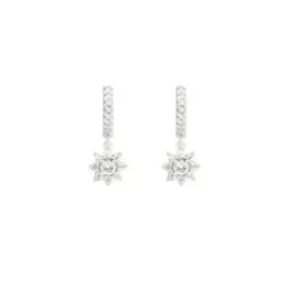 Aros Pendientes en Plata de Ley 925m con 18 mm. aro de 11 mm. estrell