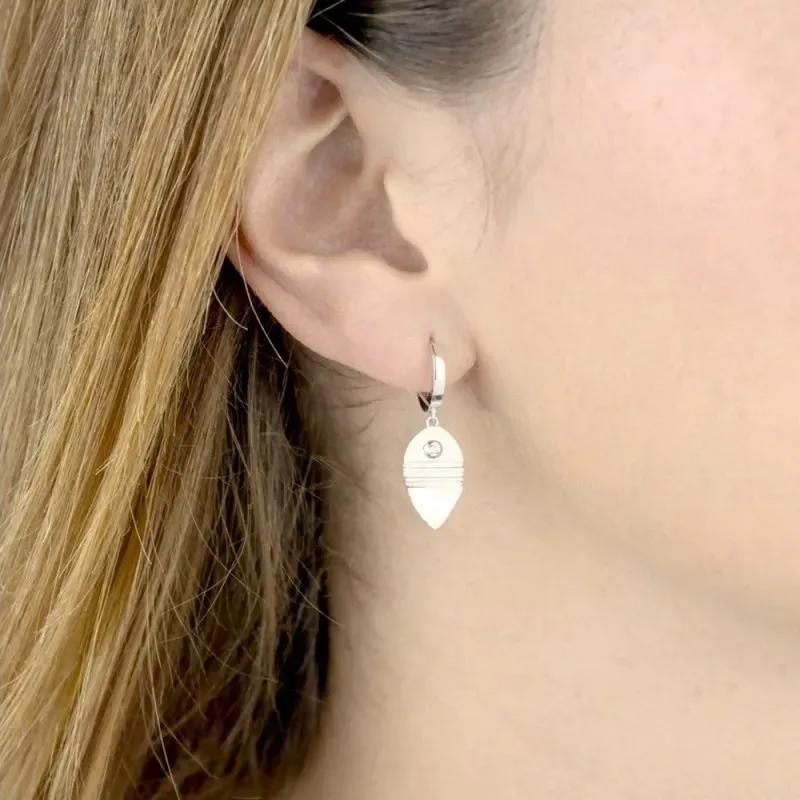 Aros Pendientes en Plata de Ley 925m aro de 10 mm. flecha étnica de 1