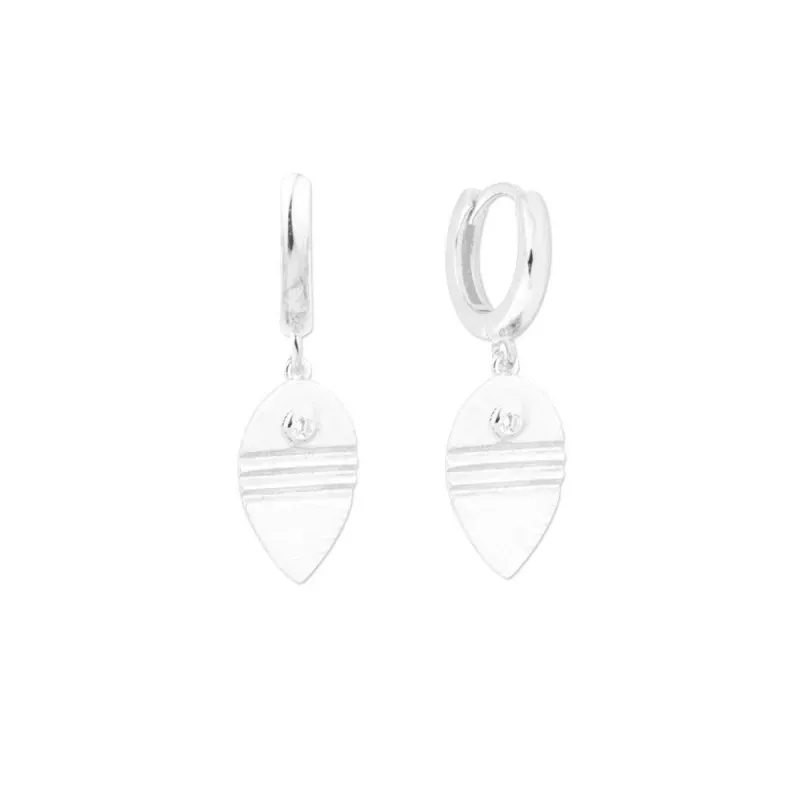 Aros Pendientes en Plata de Ley 925m aro de 10 mm. flecha étnica de 1