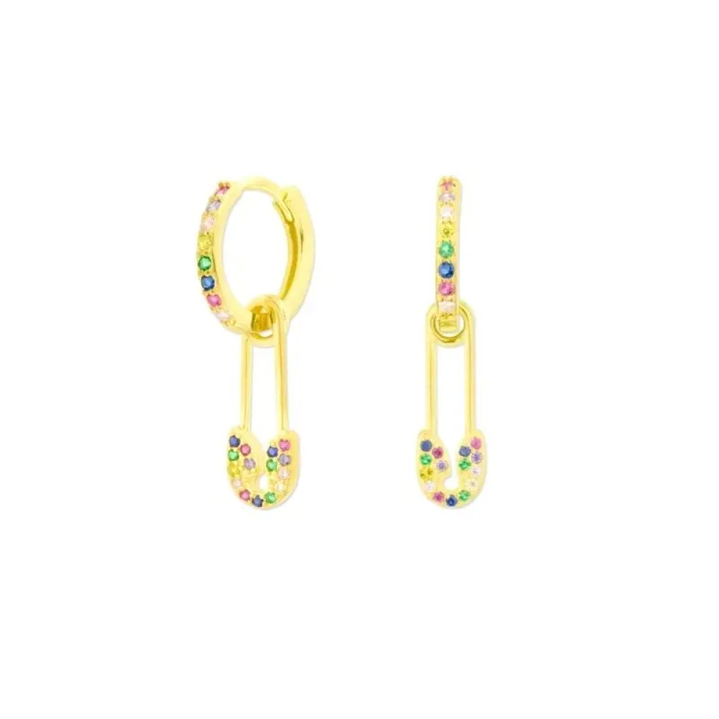 Aros Pendientes en Plata de Ley 925m chapados oro aro con 12 mm. clip