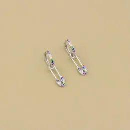 Aros Pendientes en Plata de Ley 925m aro con 12 mm. clip colgante cir