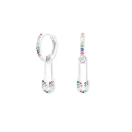 Aros Pendientes en Plata de Ley 925m aro con 12 mm. clip colgante cir