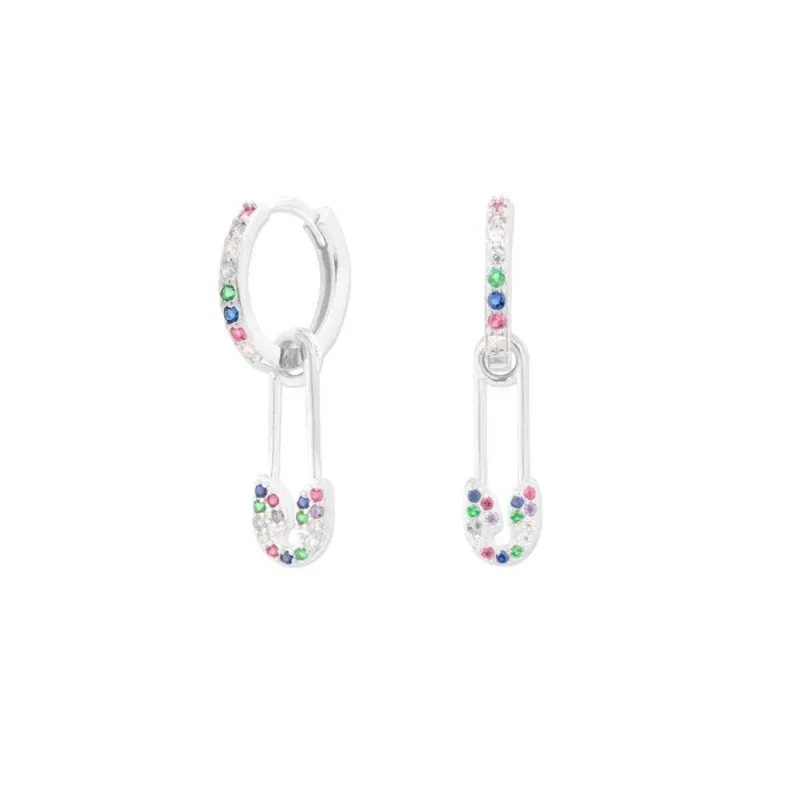 Aros Pendientes en Plata de Ley 925m aro con 12 mm. clip colgante cir