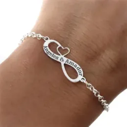 Pulsera Plata Ley 925m unisex 18 cm. cadena rolo personalizable nombr